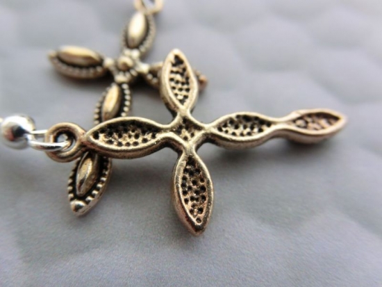 Preview: Kreuz Anhänger Ohrringe Christ Religion Kruzifix